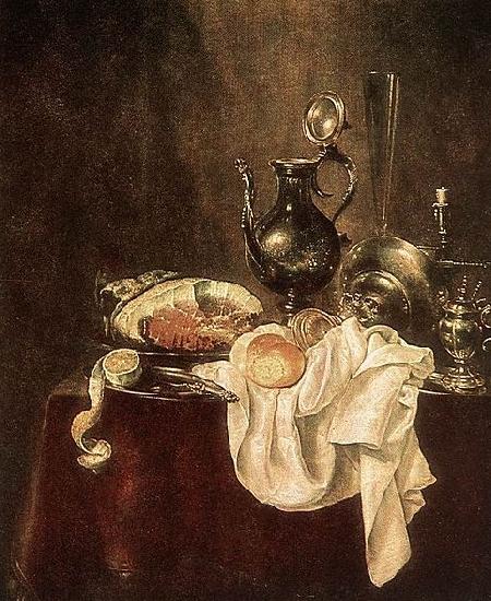 Willem Claesz. Heda Ham and Silverware